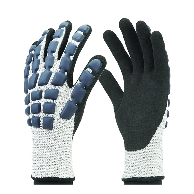 13 Gauge HPPE Shell TPR Anti-Collision Nitrile Sandy Dipped Gloves