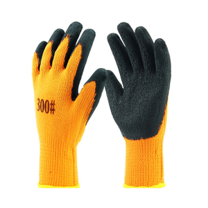 10 Gauge Polyester Liner Latex Wrinkles Coated Gloves