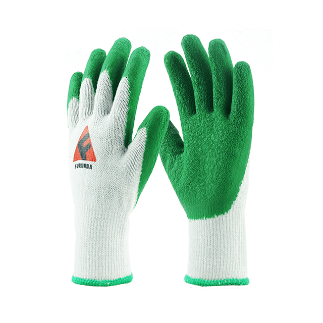 10 Gauge Polyester Liner Latex Wrinkle Coated Gloves