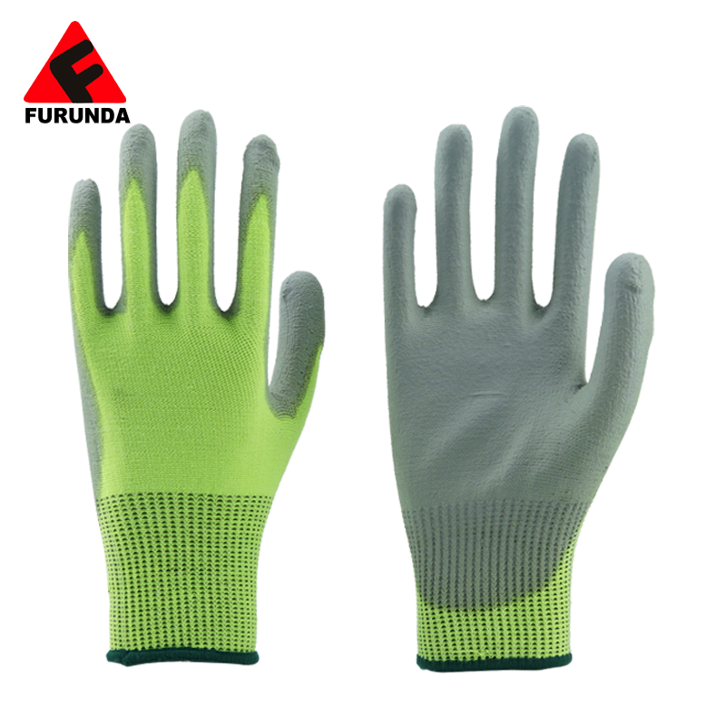 13 Gauge HPPE Liner Pu Coated Cut Resistant Gloves For Industrial Safety Operation