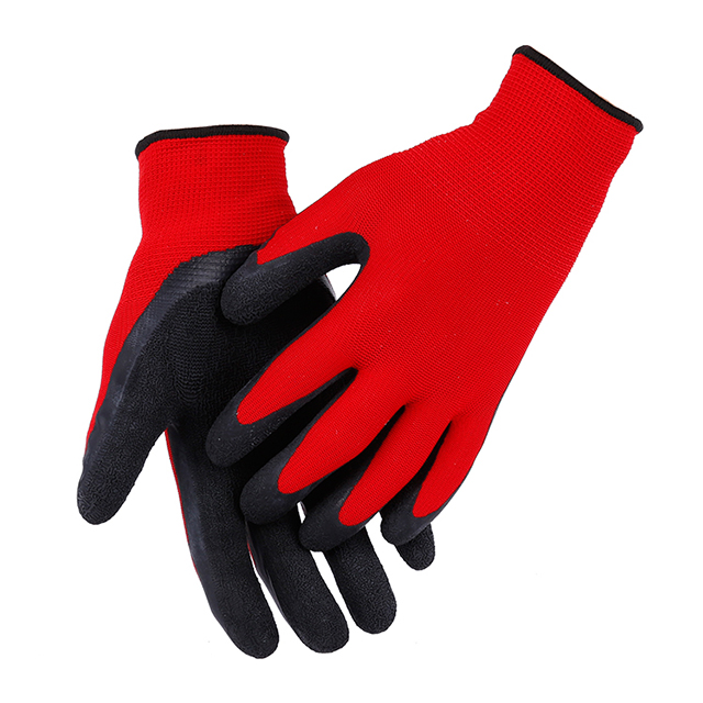 13 Gauge Polyester Liner Latex Wrinkle Coated Gloves