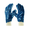 Oil Resistant Sulfide cotton Rib Cuff Interlock Liner Nitrile Coated Gloves